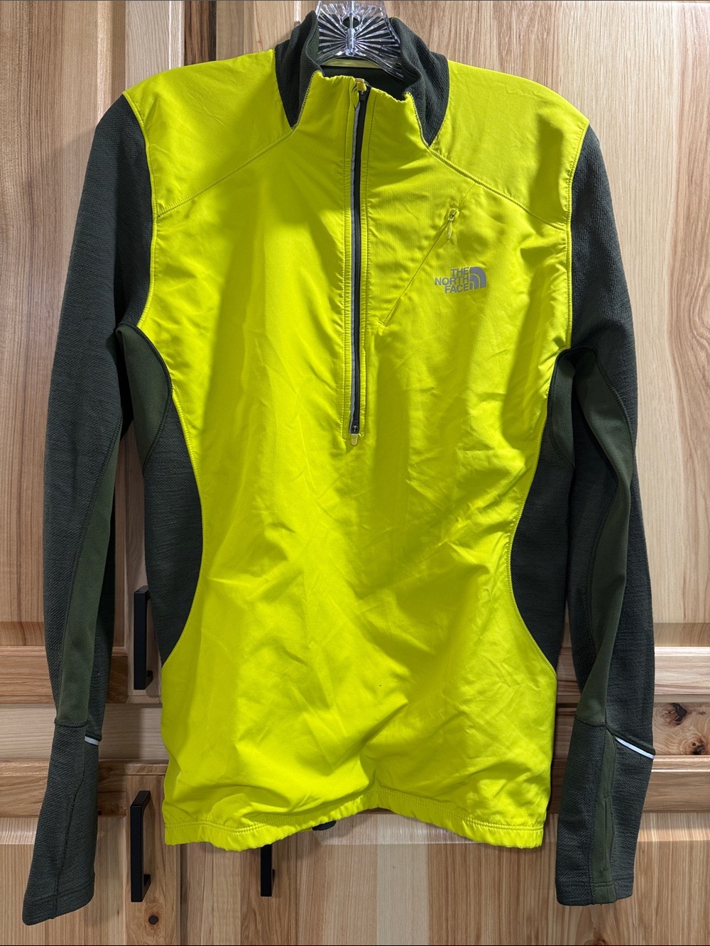 The North Face Men’s Flight Series Neon Yellow & Olive Half-Zip Pullover Size S